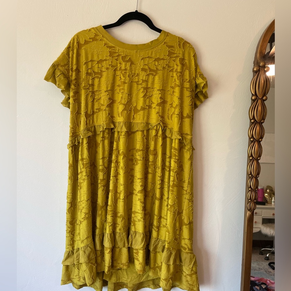 Anthropology mini yellow floral dress